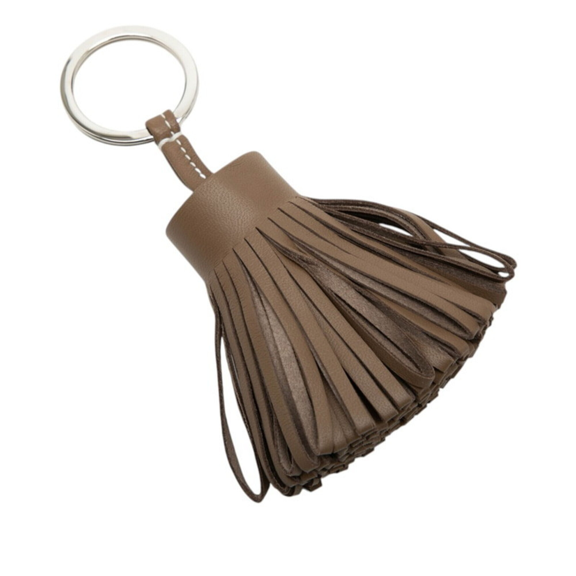 Hermes Carmen Accessory Bag Charm Keychain Etoupe Greige Agneau Milo Women's ...
